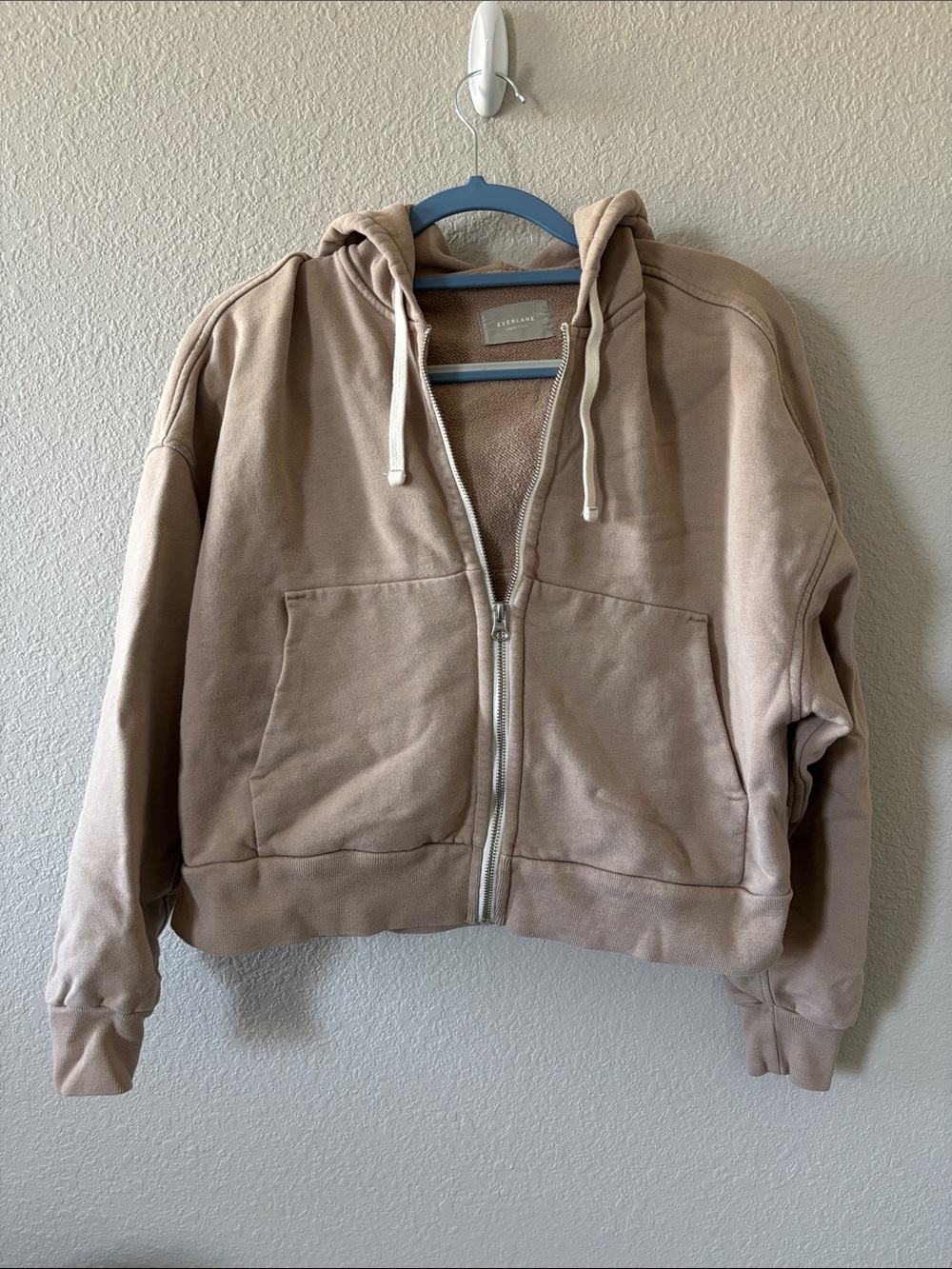 EVERLANE Taupe/Tan The Track Full Zip Small
